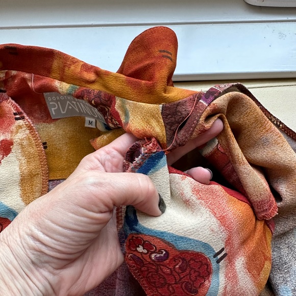 Vintage Platinum Dorothy Schoelen Buttoned Short Sleeve Top size Medium - Picture 8 of 13